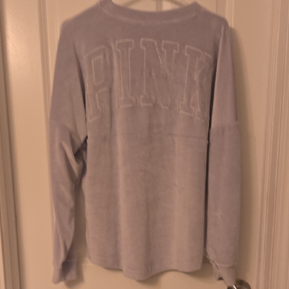PINK Victoria's Secret Women's Grey Long Sleeve Shirt